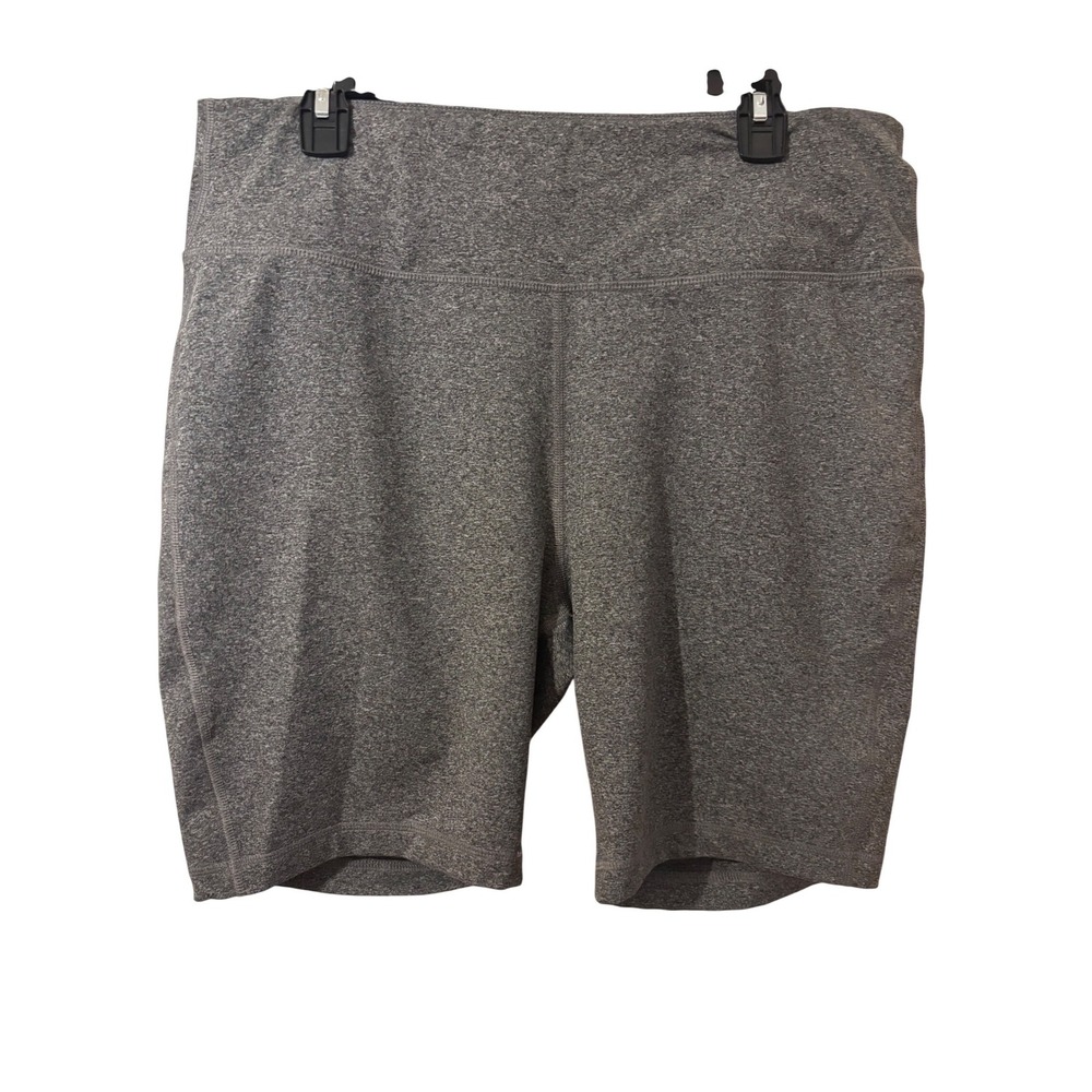 ZELOS Women's Gray Heathered Bike Shorts Workout Athleisure Size XXL